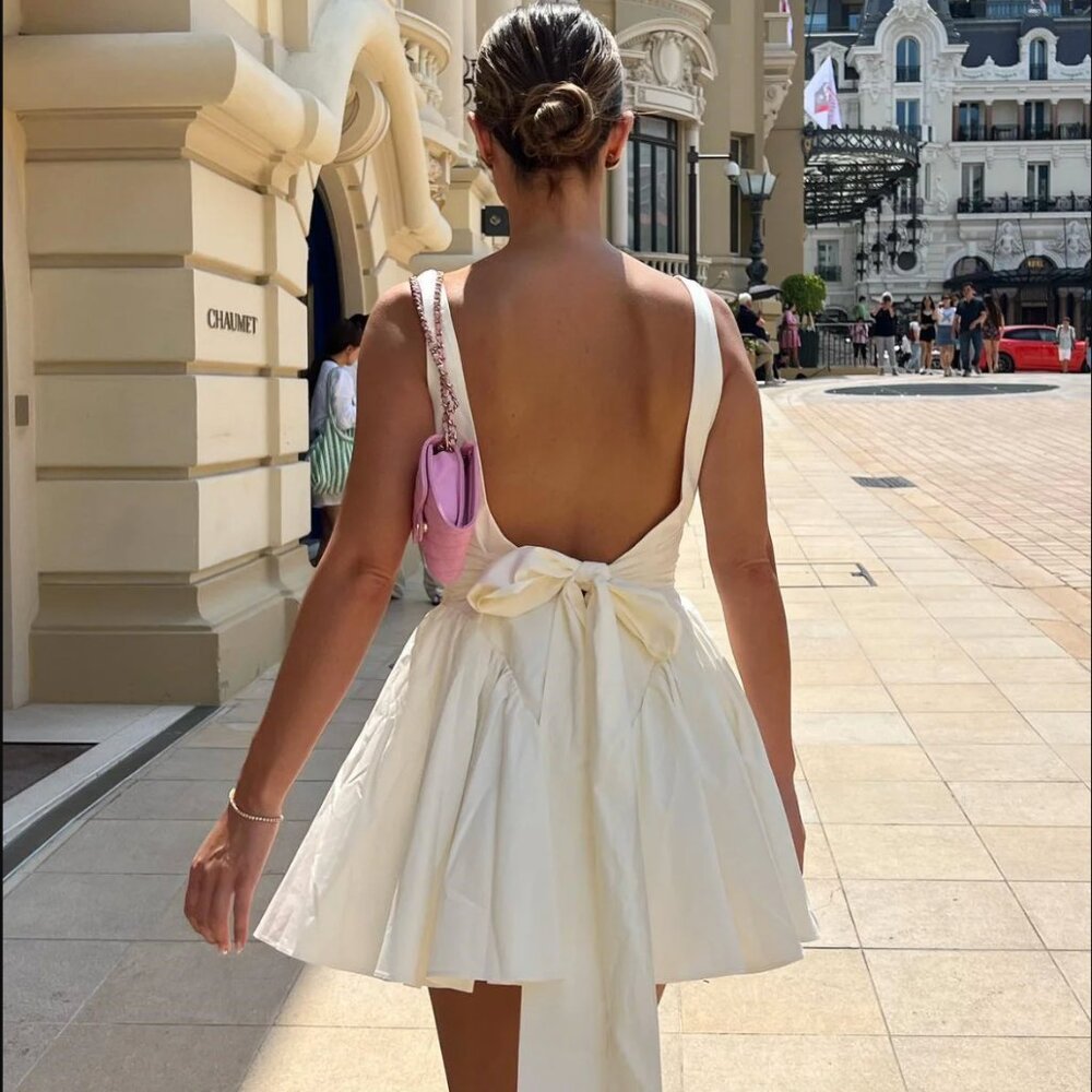 Drop Waist Open Back Zippered Short Dress - Picture 2 of 3